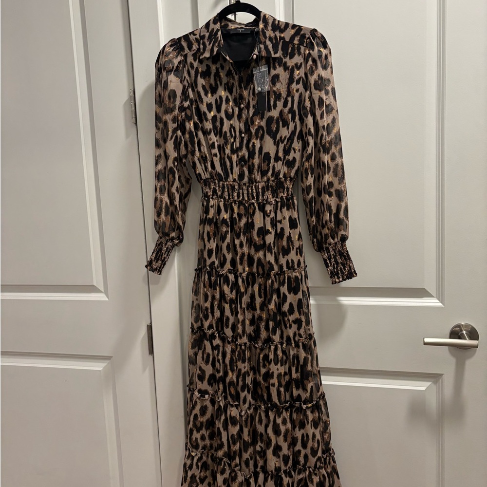 NWT Elie Tahari Leopard Print Maxi Dress